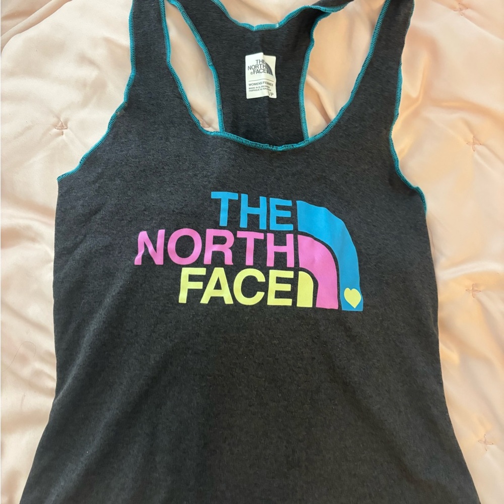 The North Face Charcoal Tank with Teal Trim